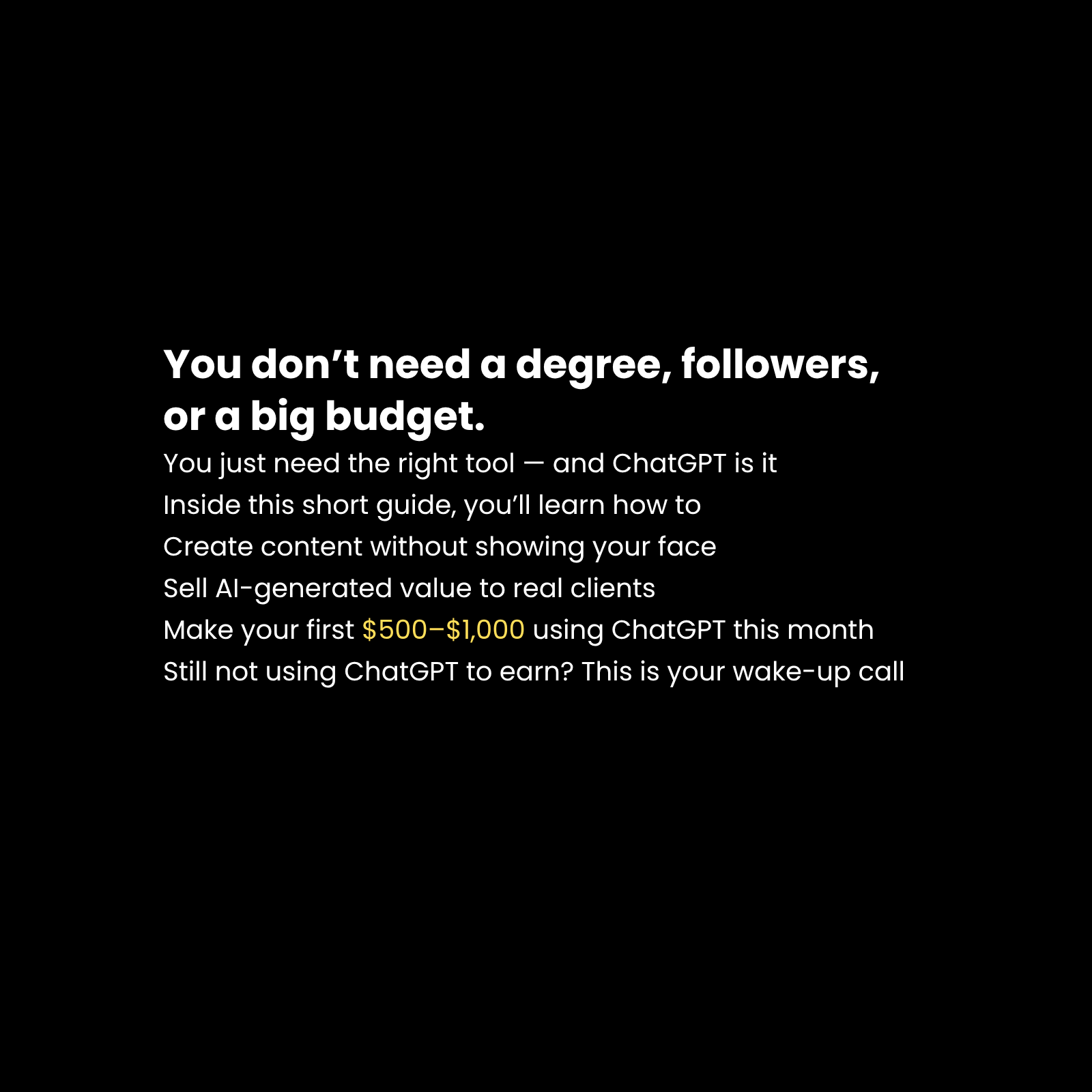 Your First $1K with ChatGPT – Fast AI Hustles”